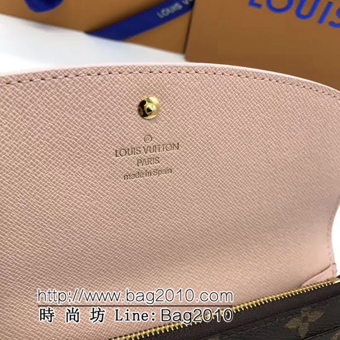 路易威登LV頂級原單 M64202粉色。 路易威登經典Emilie錢夾 時尚而實用 ZY1028